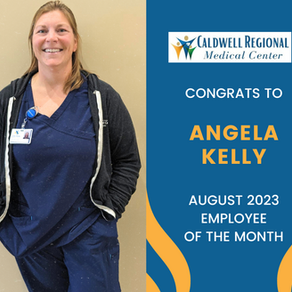 Employee of month Angela Kelly, smiling.